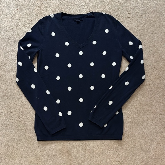 Tommy Hilfiger navy polka dot sweater. Size small. - Picture 2 of 4